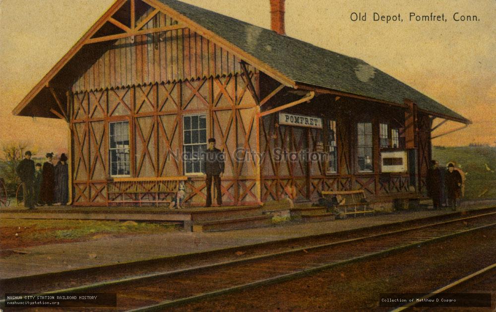 Postcard: Old Depot, Pomfret, Connecticut